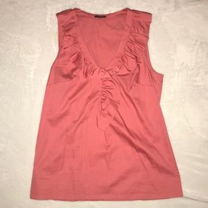 Pink ruffled top from Ann Taylor